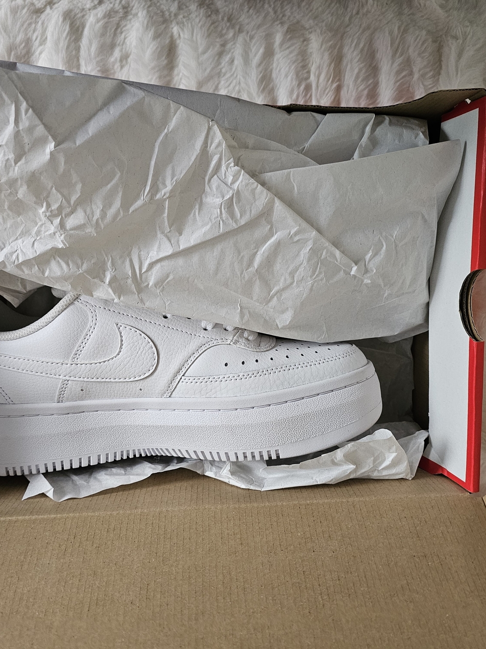 Nike Women’s White Platform Low-Top Sneakers - Picture 3 of 5